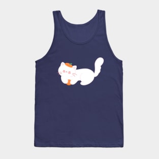 Tangerine Cat in a Beret Tank Top